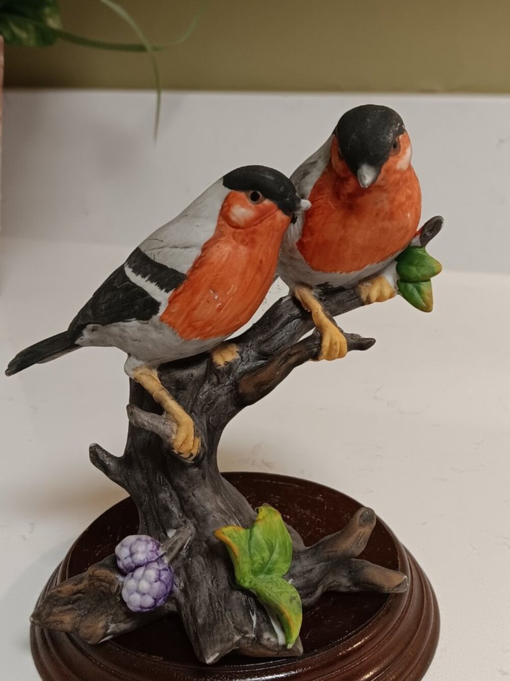 Vintage Porcelain Red Breasted Nut Hatch Figurine - Taiwan